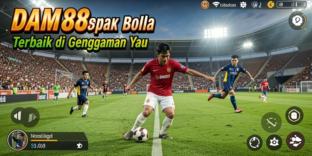 Tangkapan layar gameplay DAM88 menampilkan aksi sepak bola yang menegangkan.