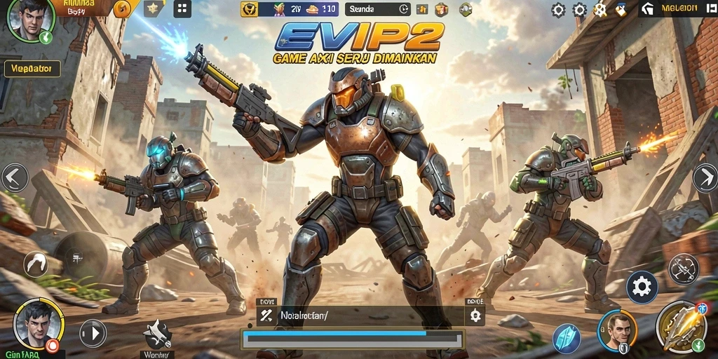 Screenshot menunjukkan gameplay mendebarkan EVIP2 saat di tengah pertempuran.