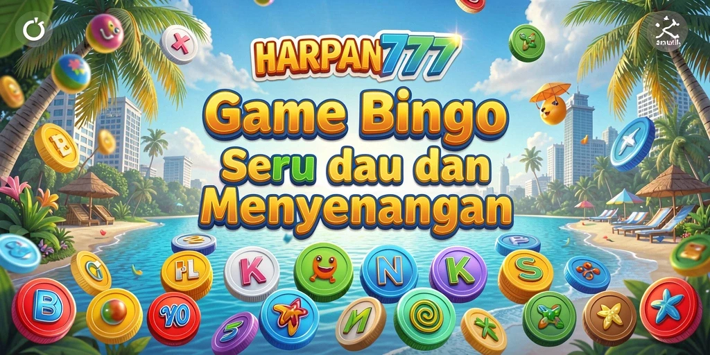 Tampilan gameplay Bingo yang penuh warna dari HARAPAN777.
