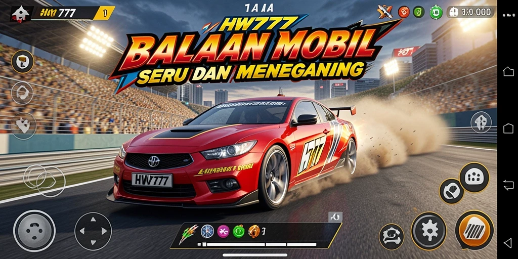 Gameplay seru dengan mobil balap di trek menantang.