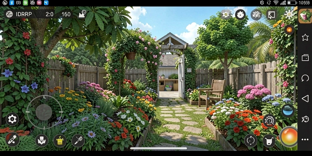 Tampilan gameplay seru yang menunjukkan proses berkebun di IDRRP.