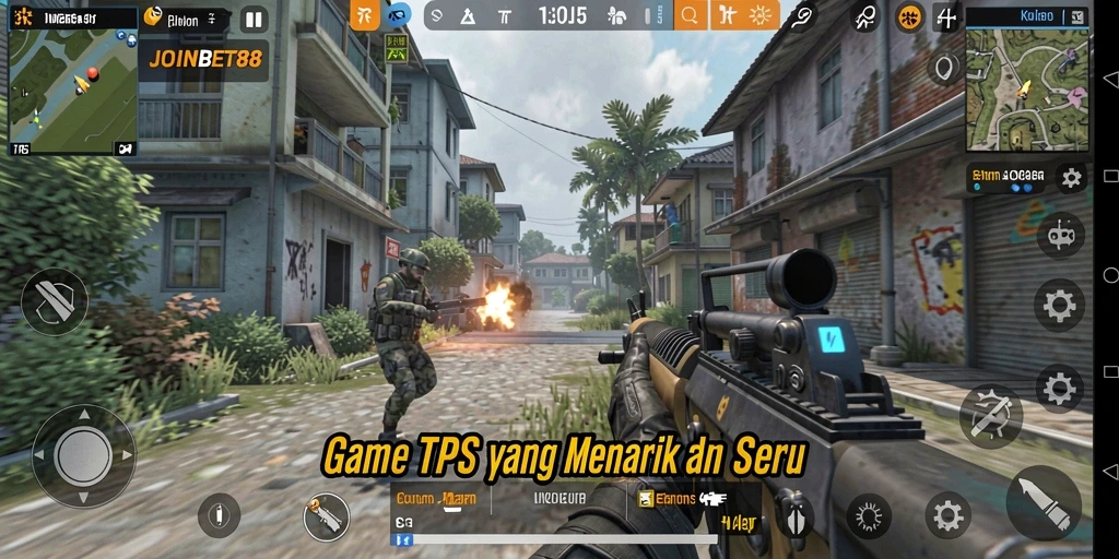Screenshot gameplay JOINBET88 menampilkan aksi seru dalam permainan TPS.