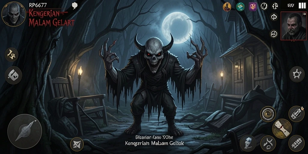 Screenshot menampilkan suasana mencekam dalam gameplay RP6677.